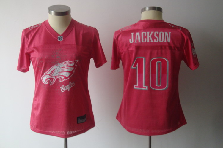 Eagles #10 DeSean Jackson Pink 2011 Women's Fem Fan Stitched NFL Jersey - Click Image to Close